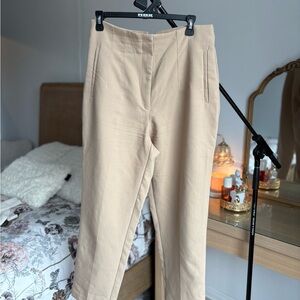 Zara Beige high waisted Pants – High Waisted, Office / Capsule Wardrobe, Size L